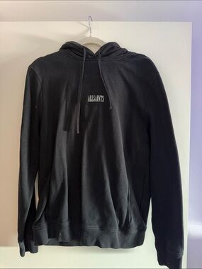 All Saints Black Hoodie with White Logo